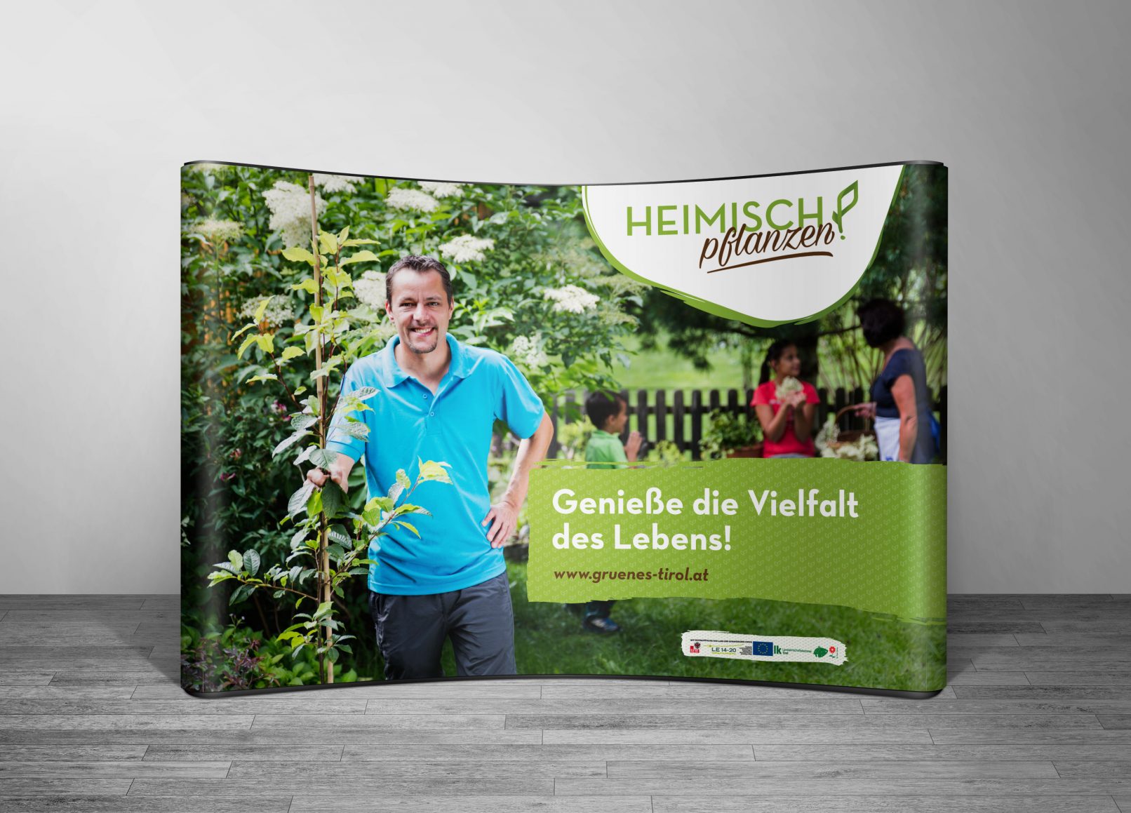 Textildisplay Heimisch pflanzen